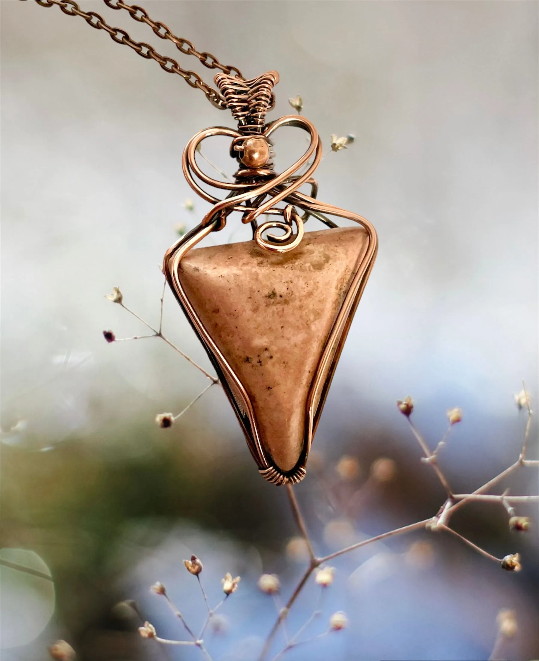 Rhodonite Wire Wrapped Pendant