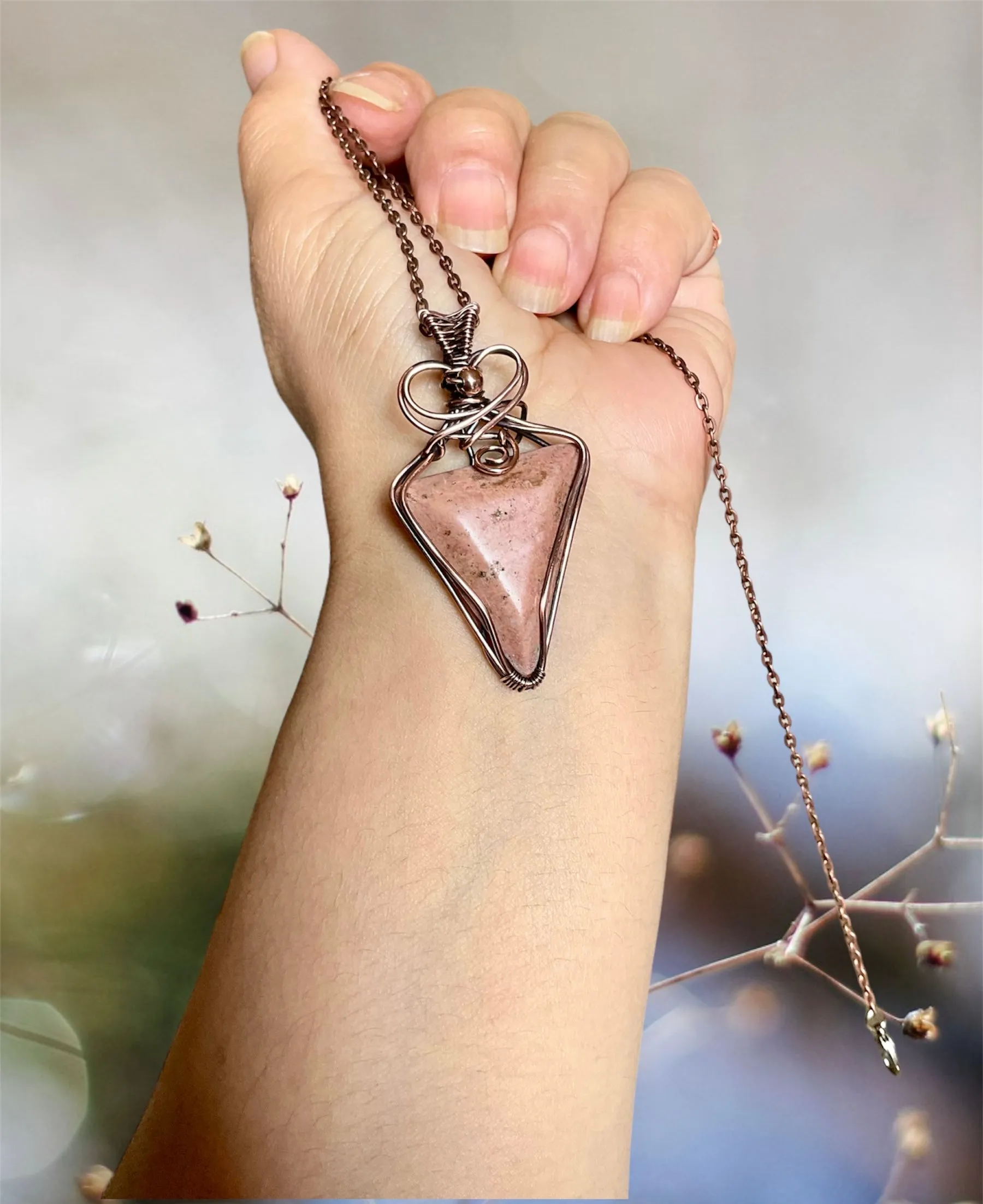 Rhodonite Wire Wrapped Pendant