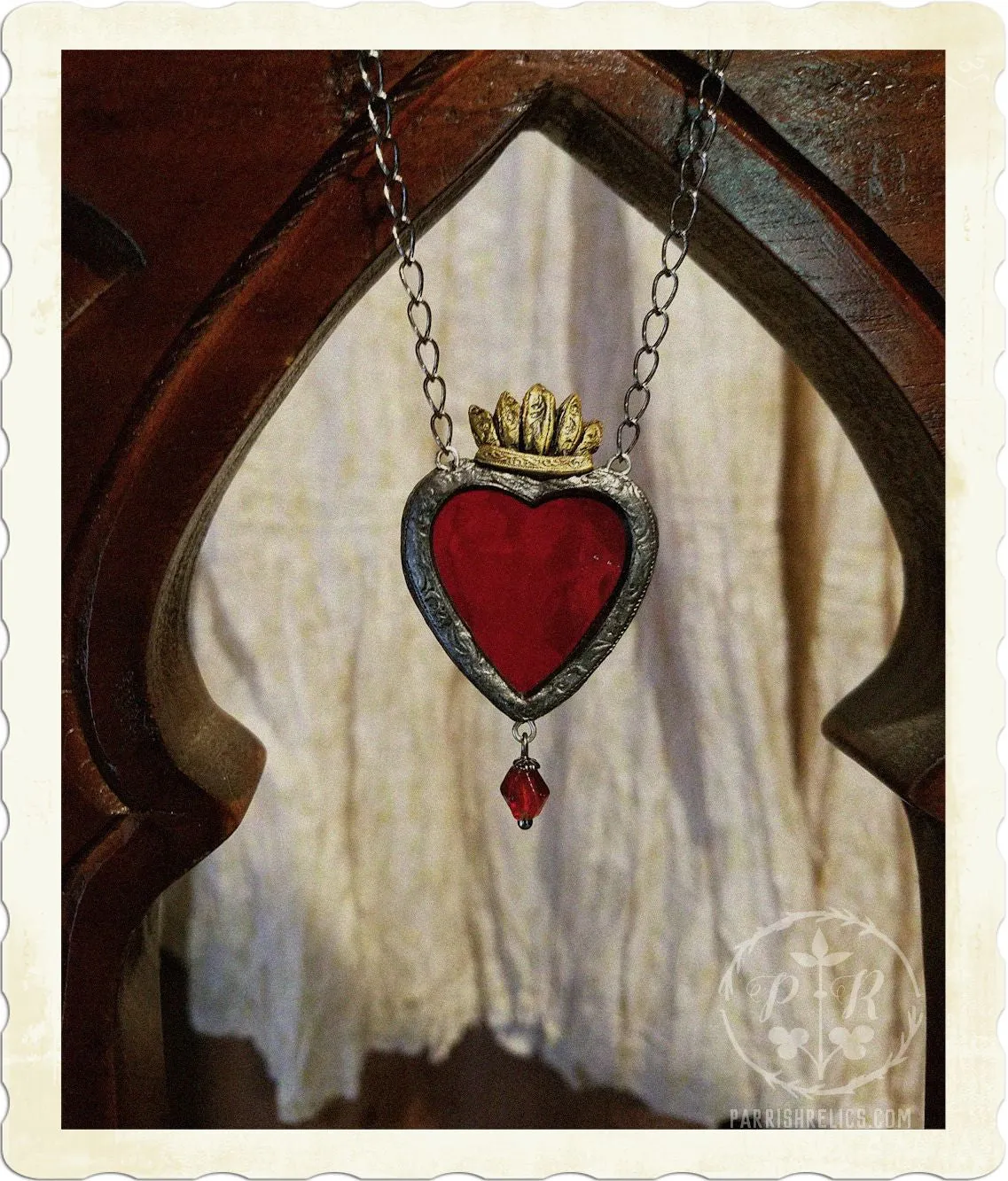 Sacred Heart ~ Stained Glass Amulet