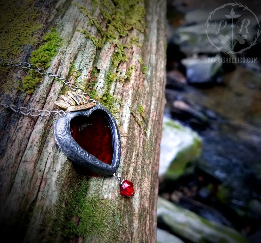 Sacred Heart ~ Stained Glass Amulet