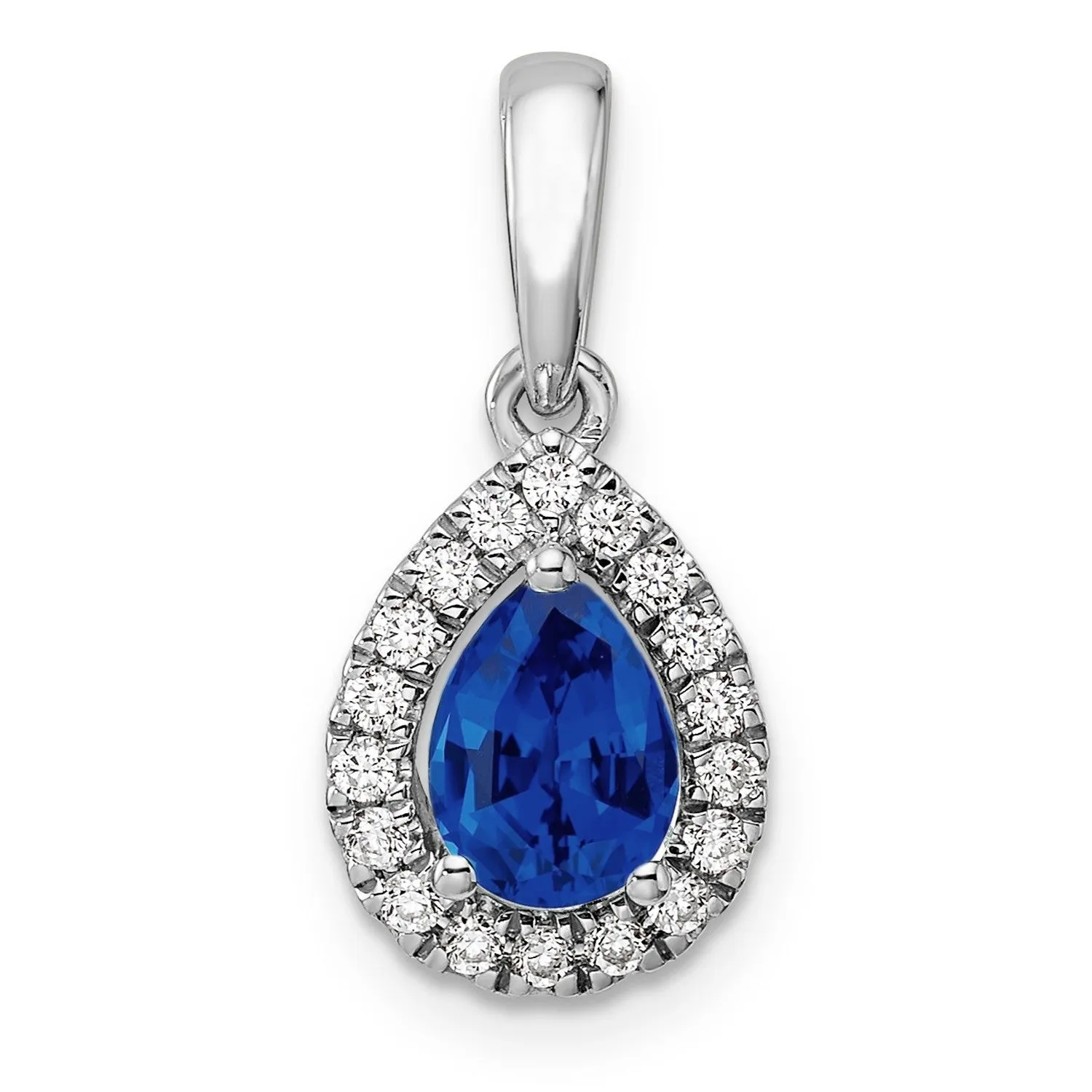 Sapphire Diamond Halo Pendant