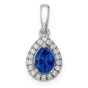 Sapphire Diamond Halo Pendant