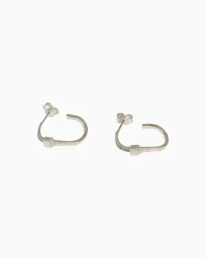 Silver earrings Wavy #07