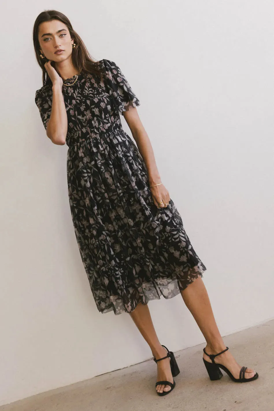 Sofia Midi Dress in Black - FINAL SALE