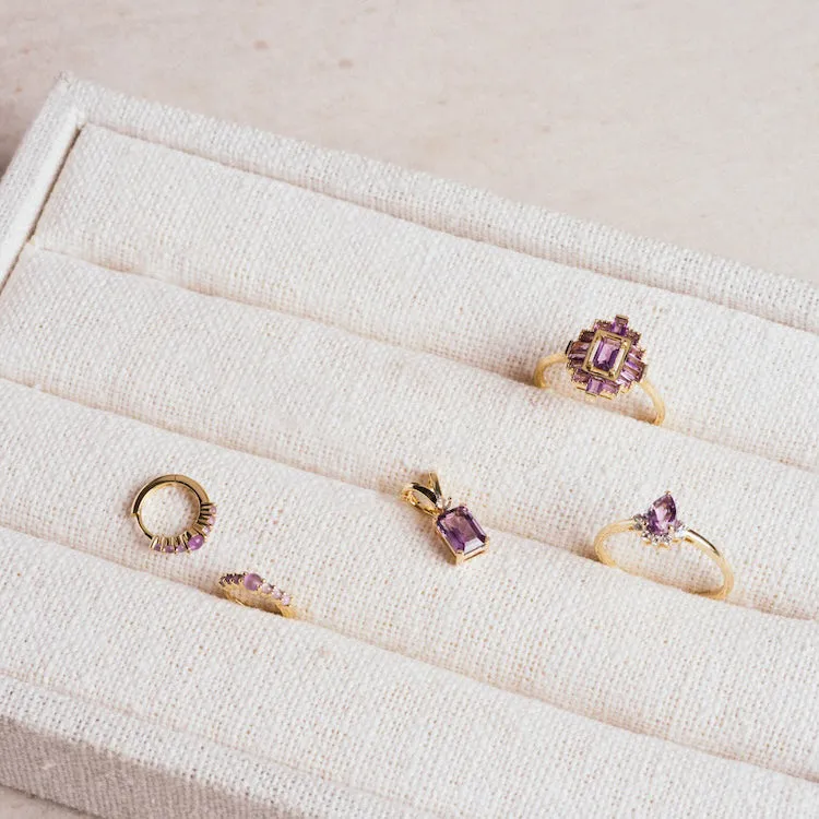 Solid Gold 2024 February Capsule Amethyst Baguette Charm