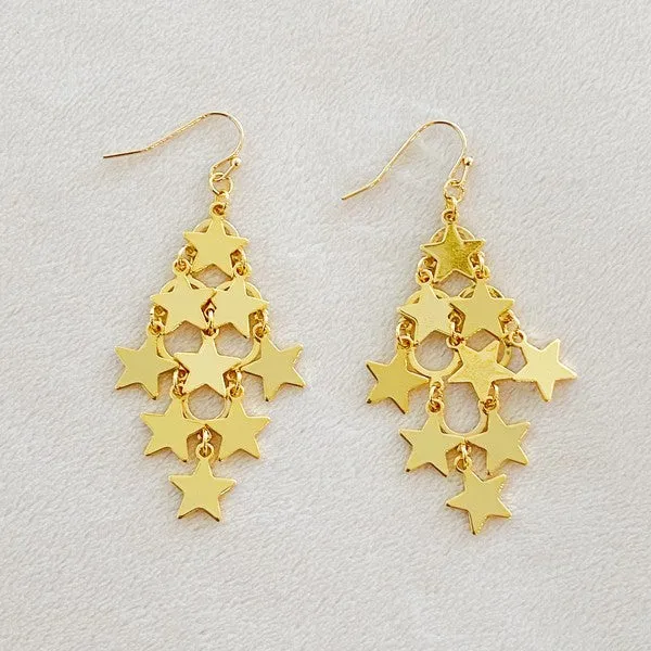 To the Nines Chandelier Star Earrings